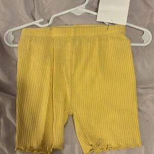 Old Navy Yellow Ribbed Biker Shorts